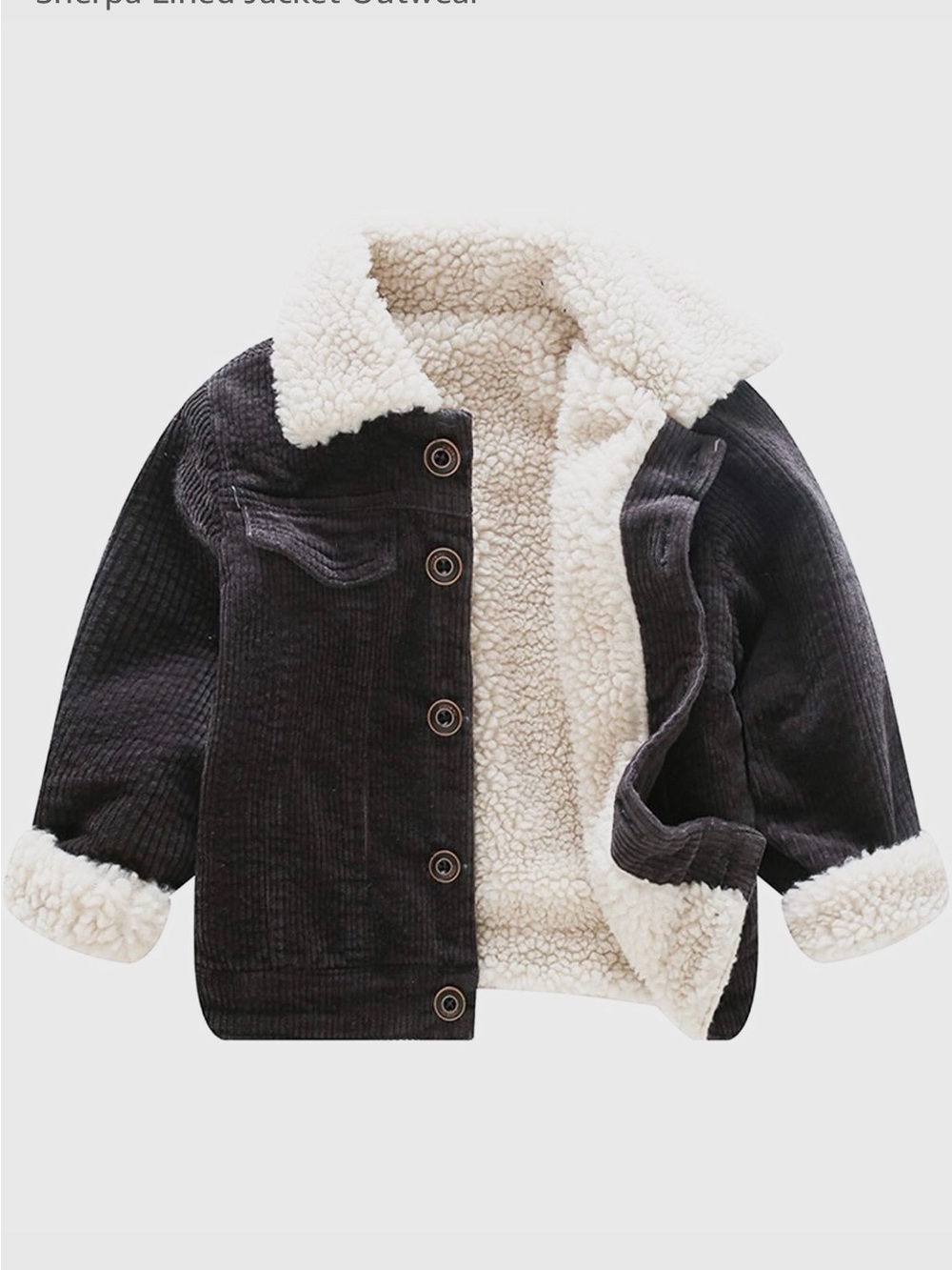 NWT Kids Corduroy Sherpa Lined Jacket Size 4